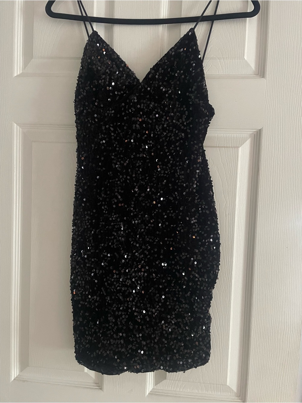 SHEIN Black Sequin Mini Slip Dress